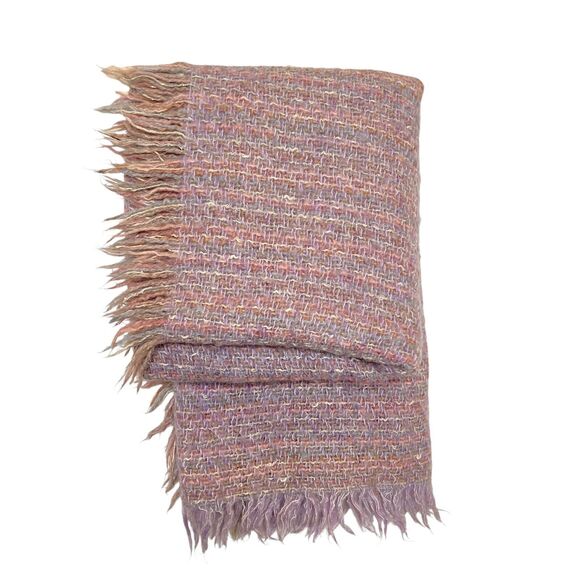 Tapestries Ireland Ltd.  Hand Woven Blanket Wool Purple Pink Size 64” X 46” Rare - Picture 11 of 12